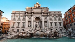 The beautiful icon of Rome: the Trevi Fountain.