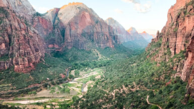 One of the two most popular hikes: Angel’s Landing. This famous hike at Zion National Park is well known for the beautiful, yet terrifying, views from the top of the landing. Learn more about hiking Angel’s Landing and what to expect to see those beautiful views! #hiking #zionnationalpark #angelslanding