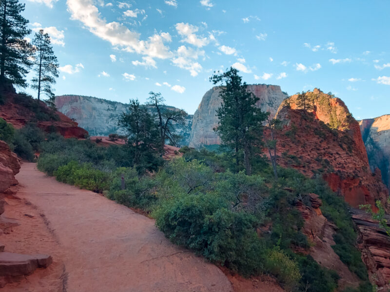 One of the two most popular hikes: Angel’s Landing. This famous hike at Zion National Park is well known for the beautiful, yet terrifying, views from the top of the landing. Learn more about hiking Angel’s Landing and what to expect to see those beautiful views! #hiking #zionnationalpark #angelslanding