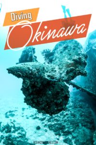 Learn more about diving in Okinawa! This southern island of Japan has a variety of diving spot options, from the famous USS Emmons, to the easy reef walls. Learn more about what to expect while diving in Okinawa! #dive #japan #ussemmons