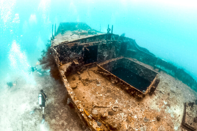 One of the penetration points on the Camia II wreck in Boracay.