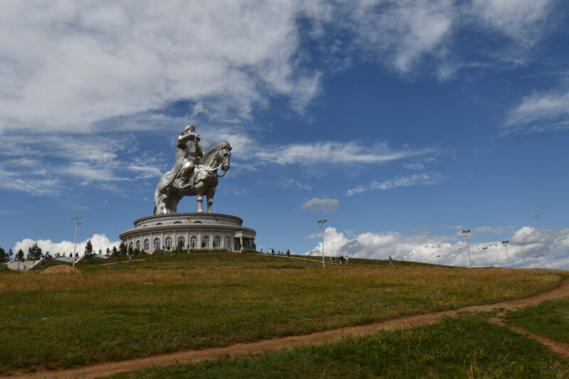 View of the Genghis Khan Statue from the parking lot area.