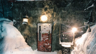 The front of Bar Gyu - The Fridge Door - one of the most popular Niseko Bars.