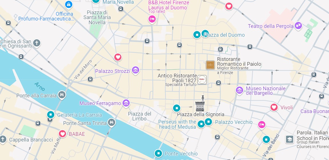 Map of the Florence Wine Windows