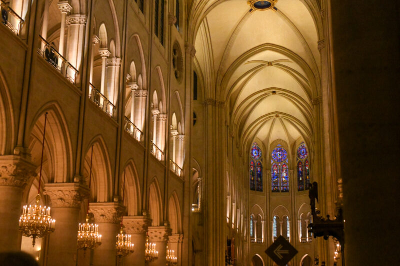 The detailed marble statues, restored for Notre Dame’s reopening, captivate visitors with their intricate craftsmanship. Secure your tickets for this unforgettable sight.