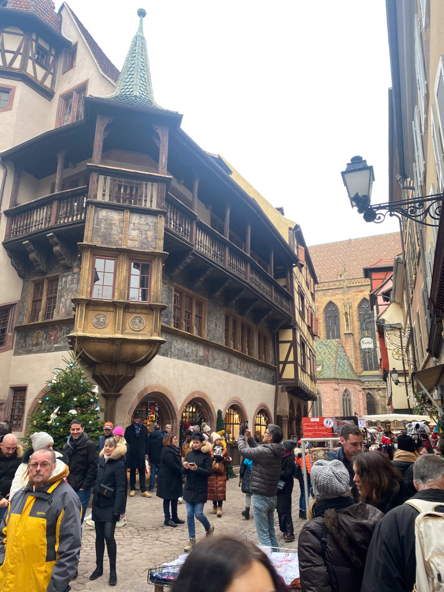 Handcrafted Alsatian pottery and hot mulled wine at one of Colmar’s five themed Christmas markets.