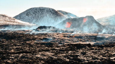 Volcano eruption in Iceland.